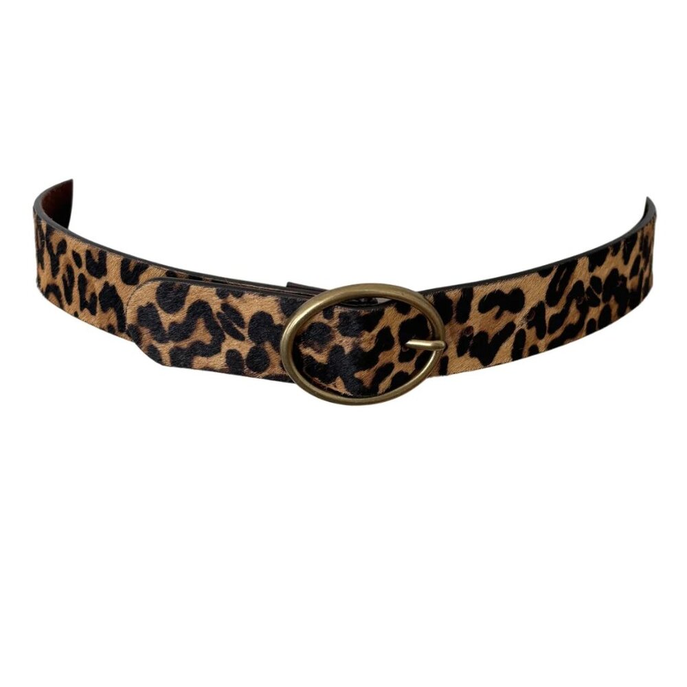 NEW AMERICAN EAGLE Leopard Print Cow Leather Calf Hair Belt  SZ XS/S